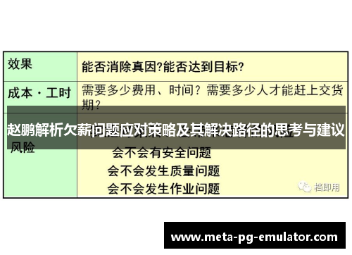 赵鹏解析欠薪问题应对策略及其解决路径的思考与建议 赵鹏解析欠薪问题应对策略及其解决路径的思考与建议